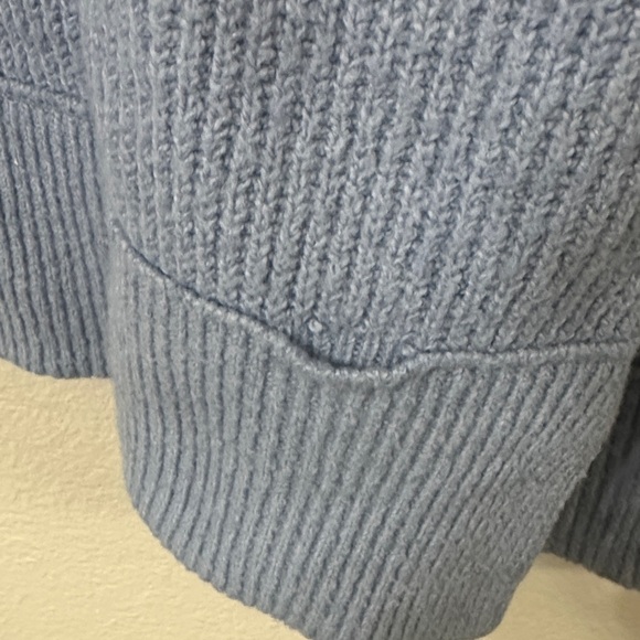 Aerie Blue Ribbed Knit Oversized Crewneck Sweater - Picture 6 of 9